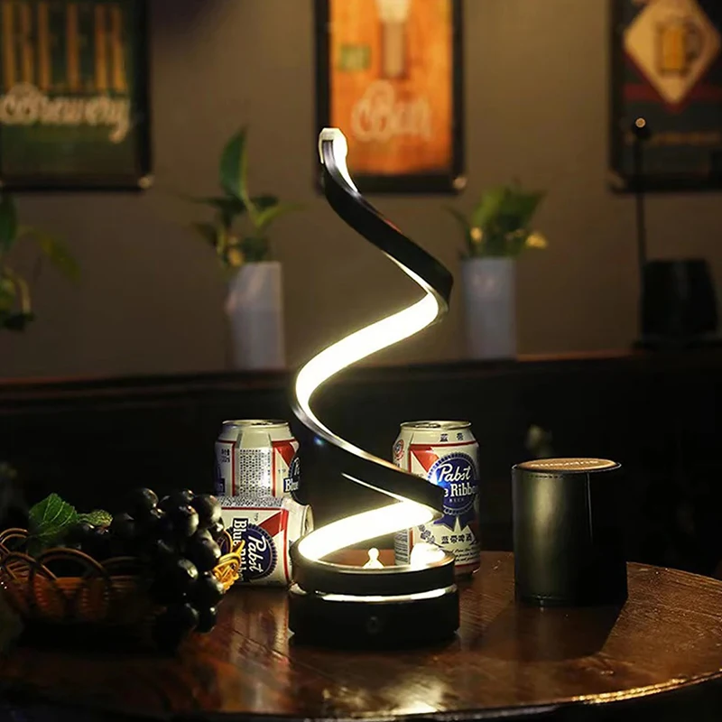 

USB Spiral Night Light Lamp Dimmable 3 Colors Adjustable For Living Room Office Desk Table Bedroom Bedside Decoration