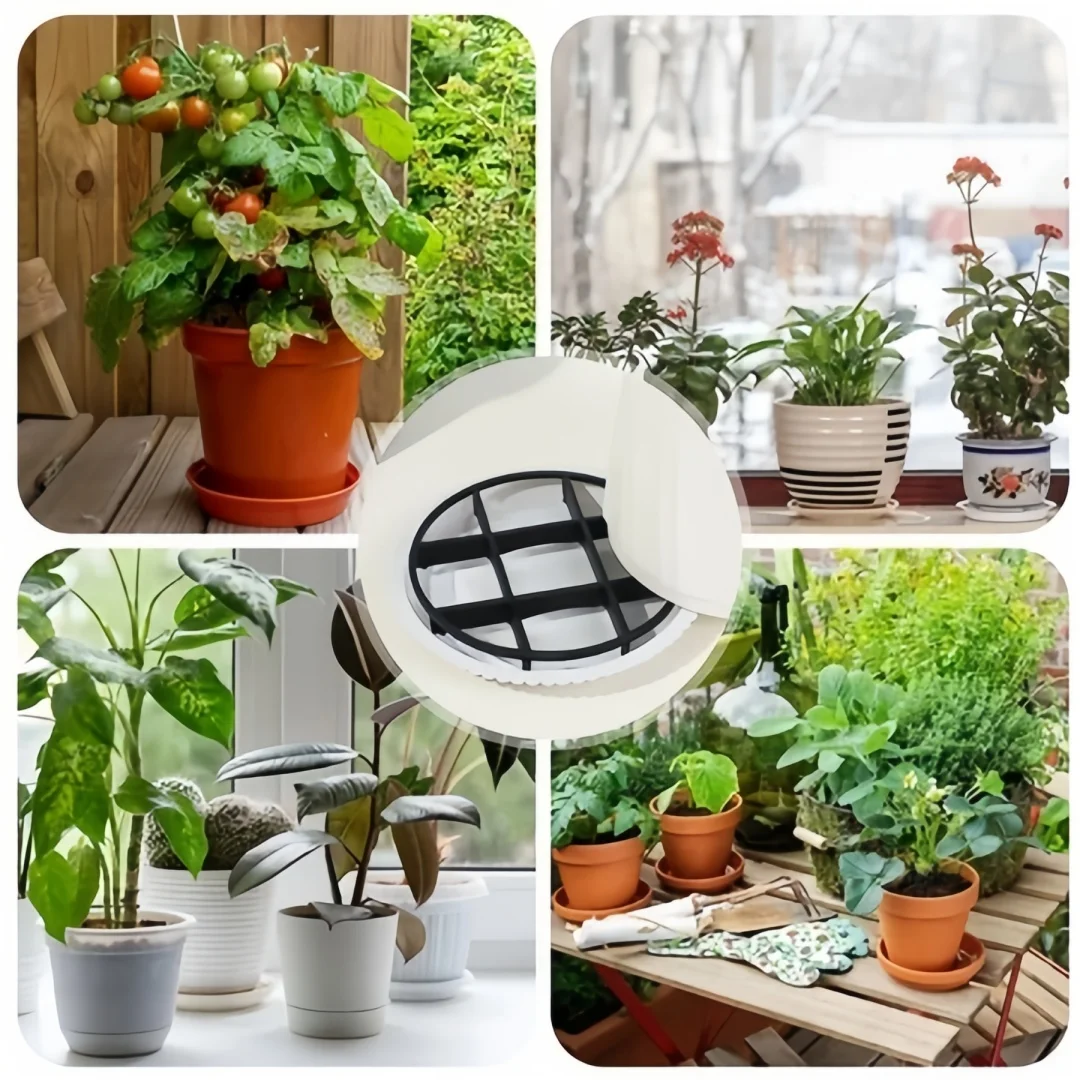 10 Stück Blumentopfuntersetzer aus Kunststoff, atmungsaktive Basis, verhindert Fäulnis der Wurzeln, für den Innen- und Außenbereich, praktisches Gartenzubehör – Detail 2