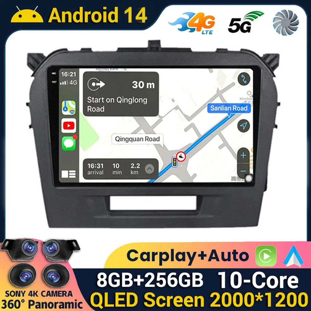 Android 14 Autoradio For Suzuki Grand Vitara 3 2005 - 2022 Car Radio Multimedia Navigation Wireless CarPlay Auto Stereo Player