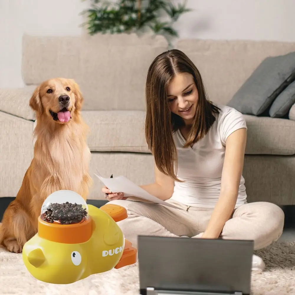 

Cartoon Dog Automatic Feeder Press Duck Design Dog Puzzle Feeder Interactive Anti-slip Pet Slow Feeder for Dog Training