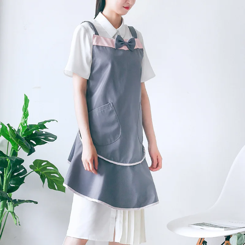新しい和風スカート防水エプロンガーデニングフラワーショップ美容ネイルアート作業服リボンホームよだれかけH1