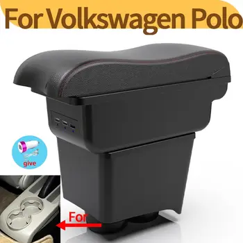 Pro Volkswagen Polo 9N 3 loketní opěrka 2002-2009 upravená středová konzola dvouvrstvá úložná schránka příslušenství USB 10 nejlepší prodej Konzola VW Polo - №2