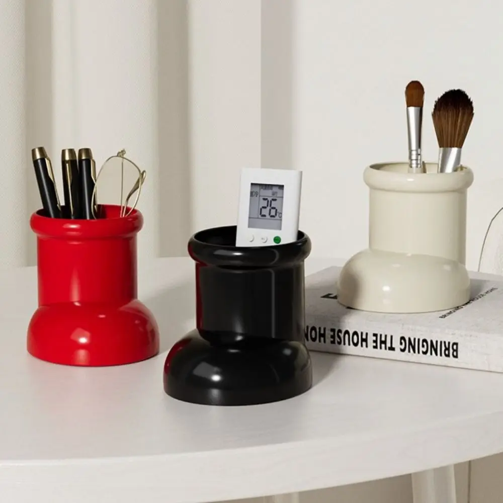 Exquisite Large Capacity Boot Pencil Holder Plastic Cartoon Pen Brush Pot Funny Multifunctional Desktop Organizer Desk Ornament
