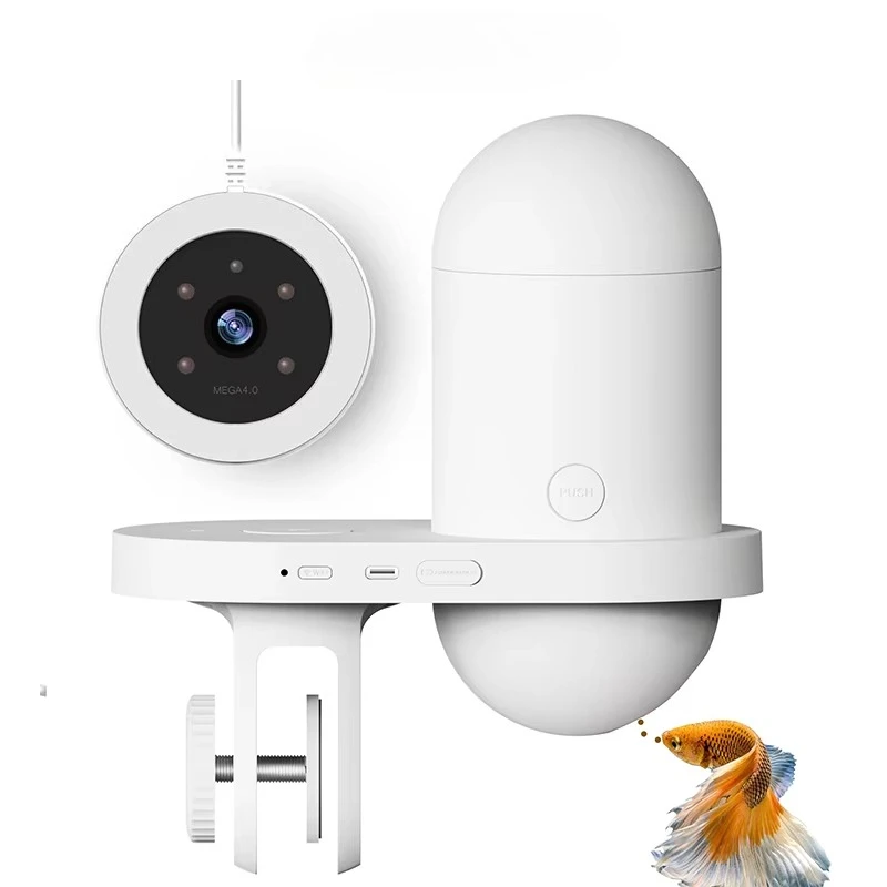 

4MP Indoor Wifi Fish Feeder Camera Cloud Storage One-click Feeding Control Home Pet Camera
