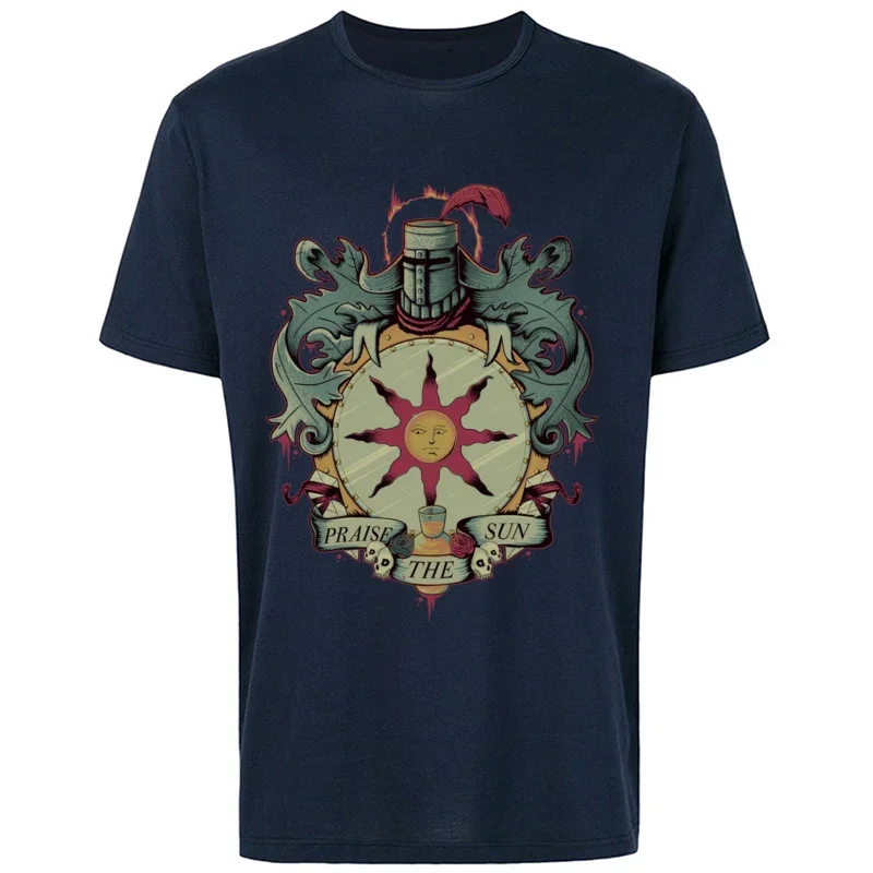 New Arrival Men Tops & Tees Dark Souls Normal T Shirts 100% Cotton Fabric Short Sleeve Camisa T Shirt Round Neck Vintage Game