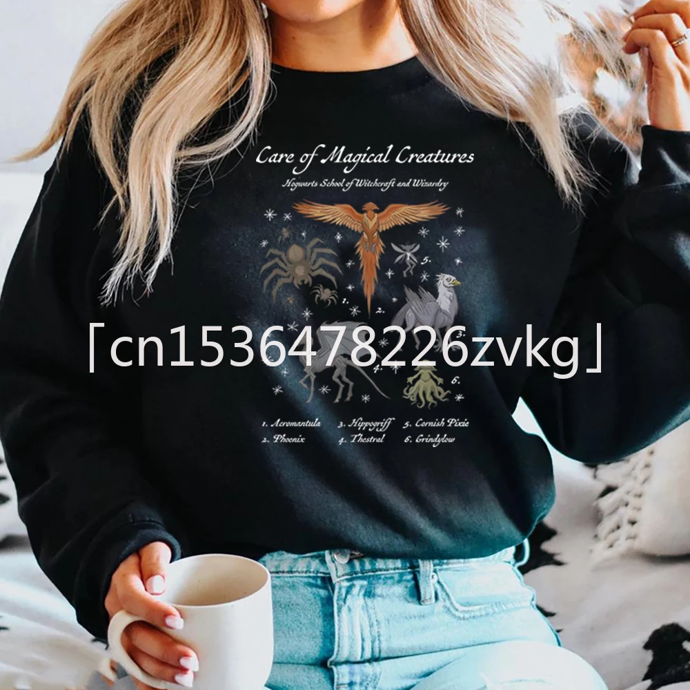 Care of Magical Creatures Sweatshirt Magic School of Witchcraft and Wizard HP Bookish Hoodie 9 3/4 Always Crewneck Sweatshirts