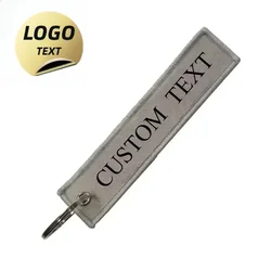 Customize Logo Motorcycle Strap Keychain Print Number Embroidery Fabric Webbing Key Chain Personalize Ribbon Aviation Keyring