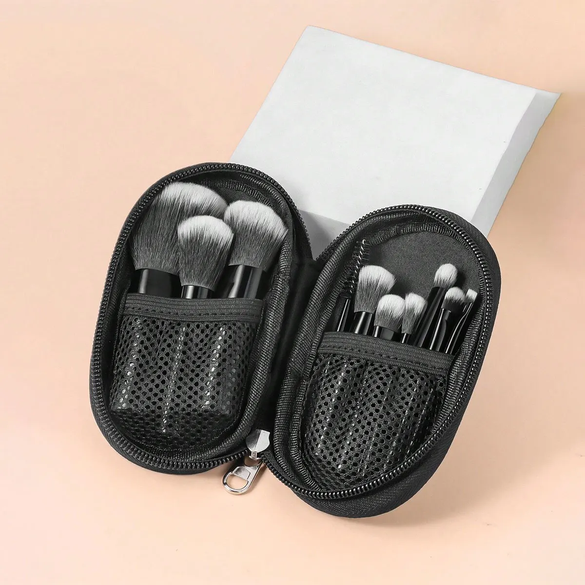 مجموعات فرش المكياج، 10 قطع فرشاة تجميل متعددة الوظائف بسيطة مع حقيبة فرشاة مكياج للسفر الجمعة السوداء