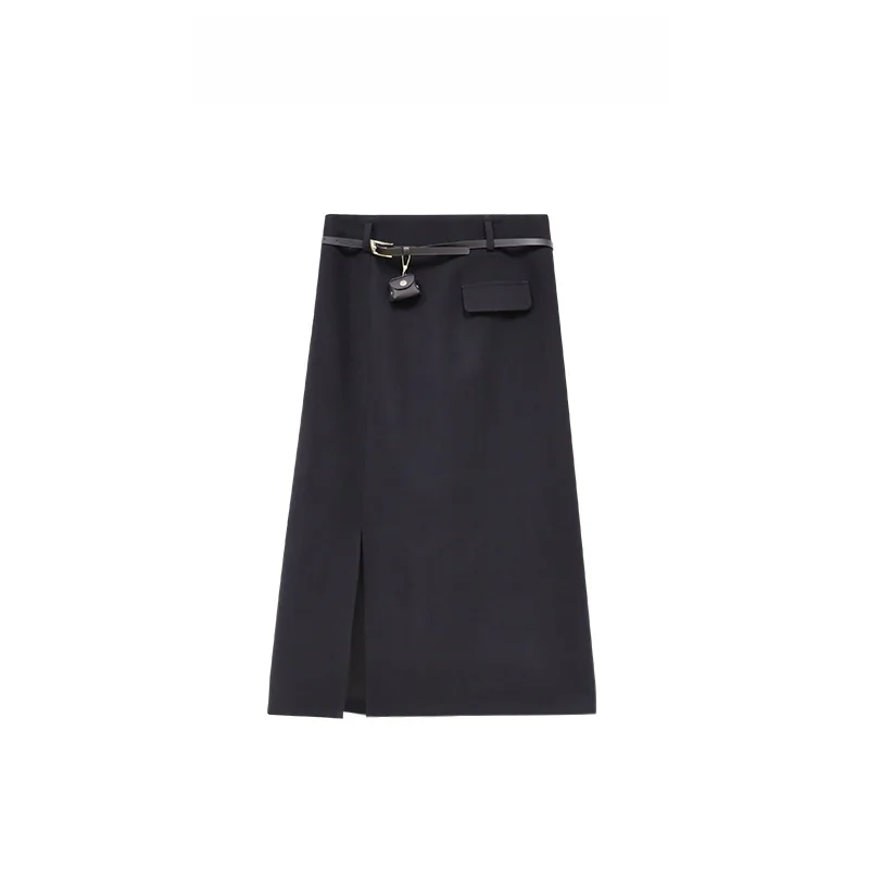 

Юбка Egg Sister больших размеров для женщин, модная новинка 2025 года, популярная, стройнящая, скрывающая недостатки фигуры, с высокой талией, А-силуэт