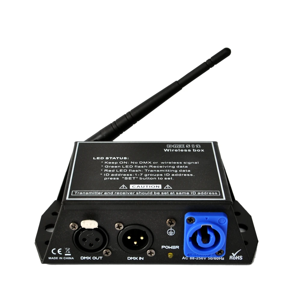 TIPTOP DMX512 2.4G Wireless Transmitter Receiver Power Con Blue Socket IP DMX Address Stage Lighting Controller