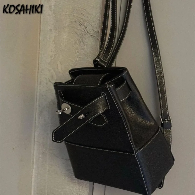 2024 Fashion All Match Streetwear Schoolbags Vintage Women Casual Trendy Shoulder Bags Korean Ins Y2k Aesthetic  Backpacks