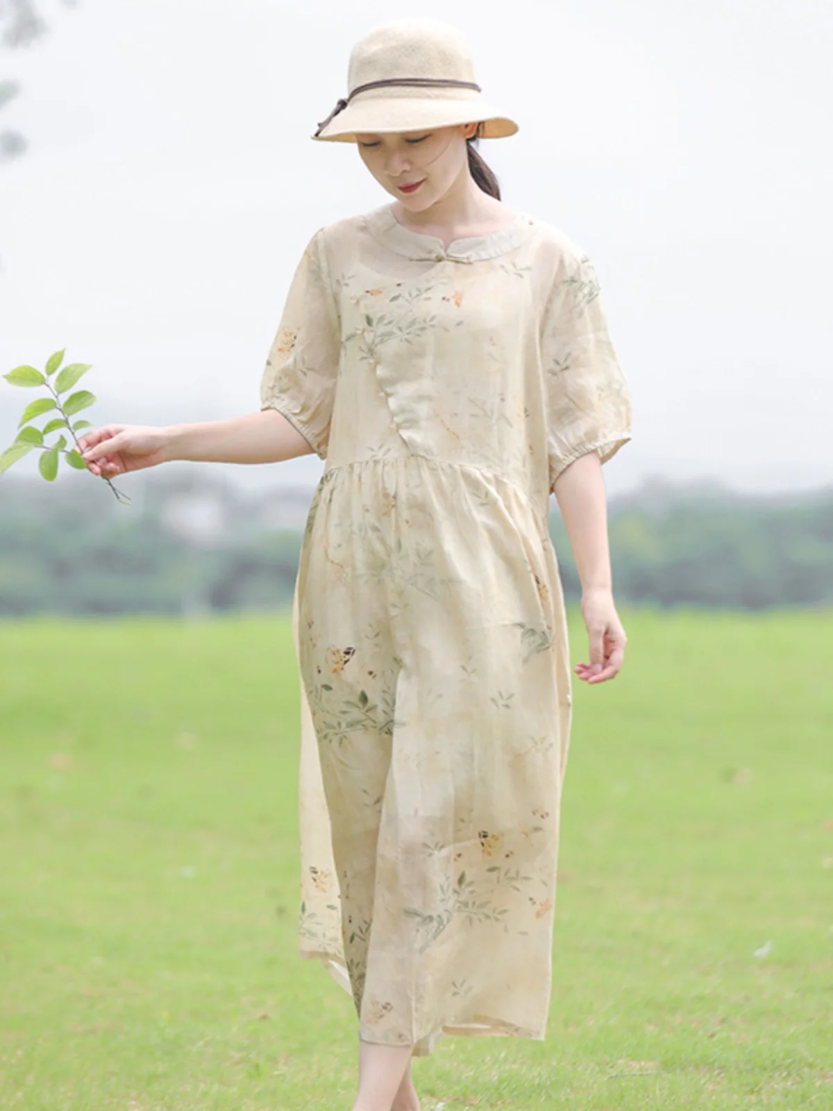 

Новая летняя женская юбка свободного кроя из шелка с художественным принтом в винтажном стиле, дышащая, комфортная, повседневная