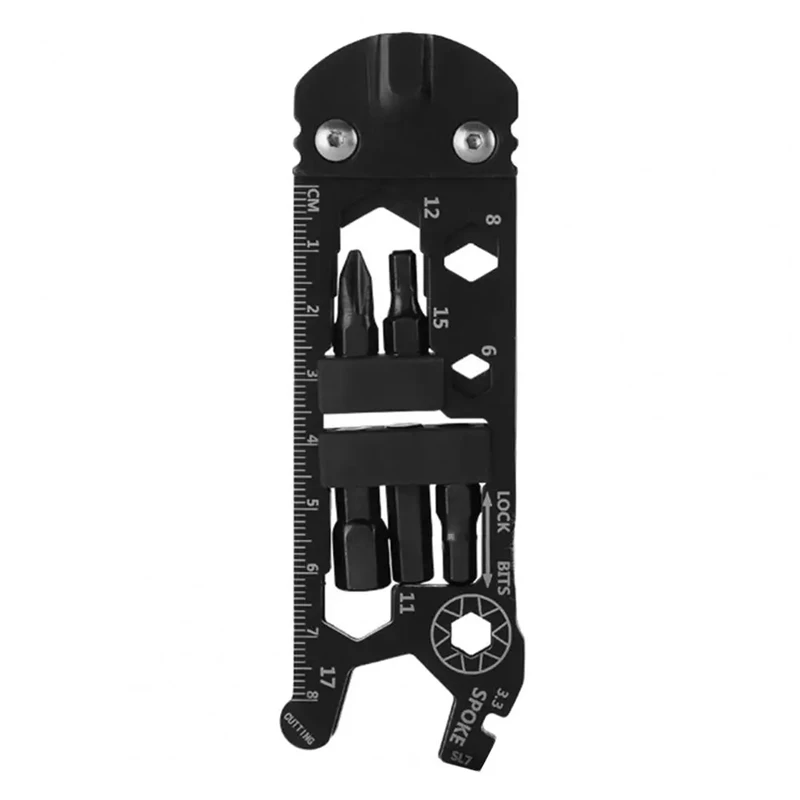 

16 In 1 Portable Stainless Steel Screwdriver Wrench Ruler Multifunction MTB Mountain Cycling Spanner Bike Repair Tool, Durable