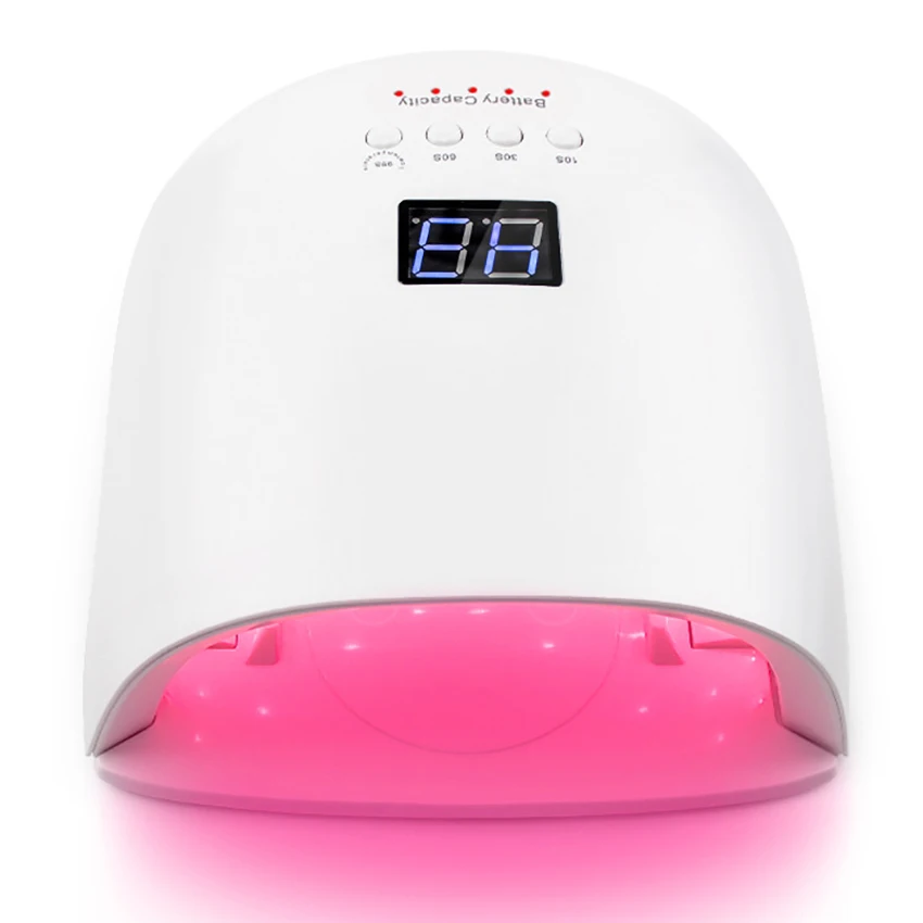 Lampada per asciugare le unghie ricaricabile Macchina per asciugare lo smalto gel wireless da 86 W Manicure a luce rossa con manico Lampada LED UV per unghie senza fili