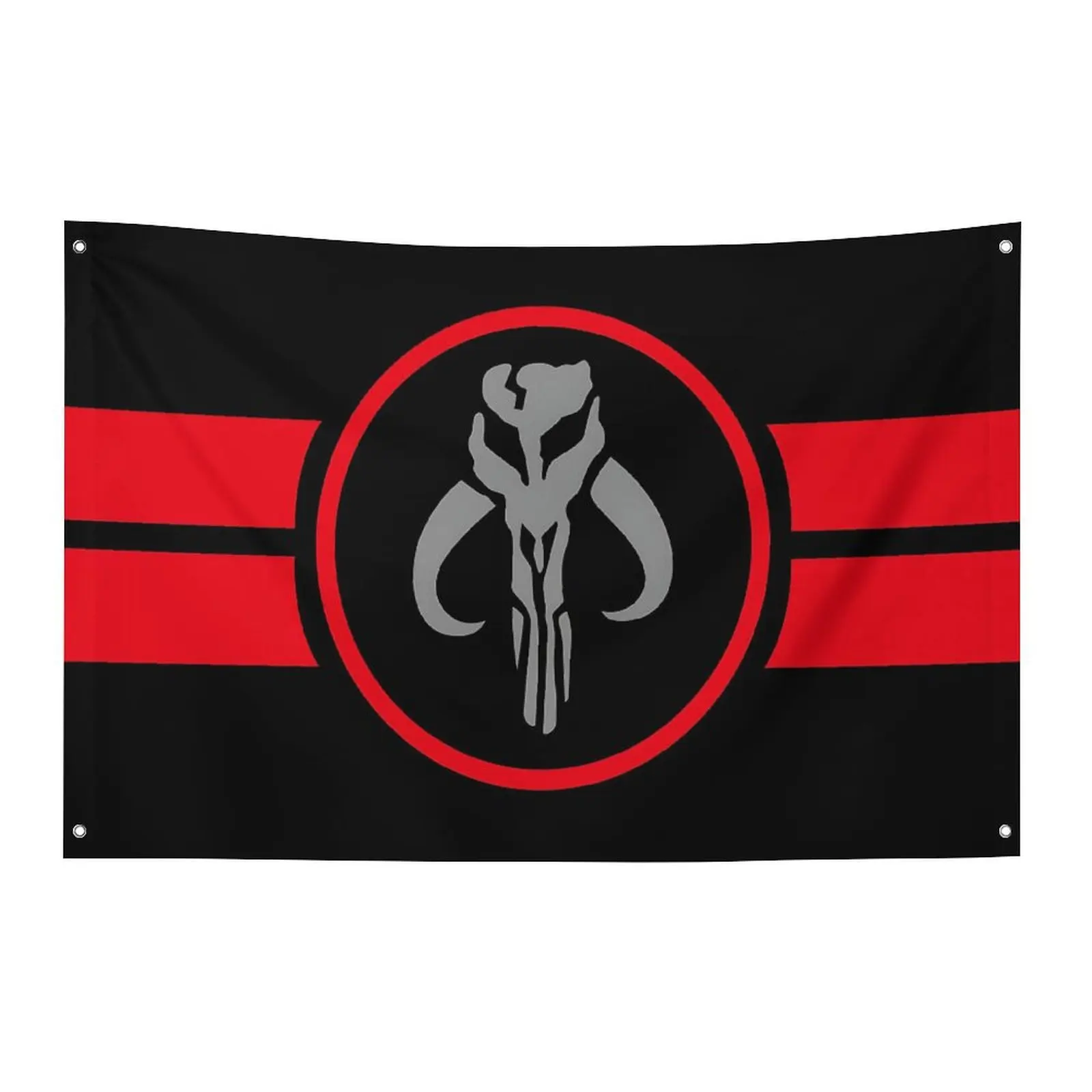 3x5Ft großes Mandalorianer-Flaggenbanner für drinnen und draußen, Zimmer, Männerhöhle, Dekoration, Werbung, schwarze Flaggen für Schlafzimmer, Wandteppich, Flaga