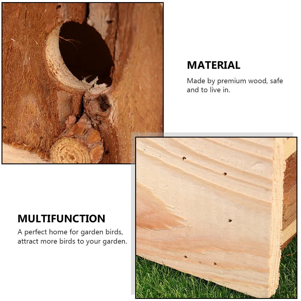 

Premium Wooden Bird Creative Garden Birds Shelter Eye-Catching Art Craft Decor for Home and Garden Wooden Birdcage