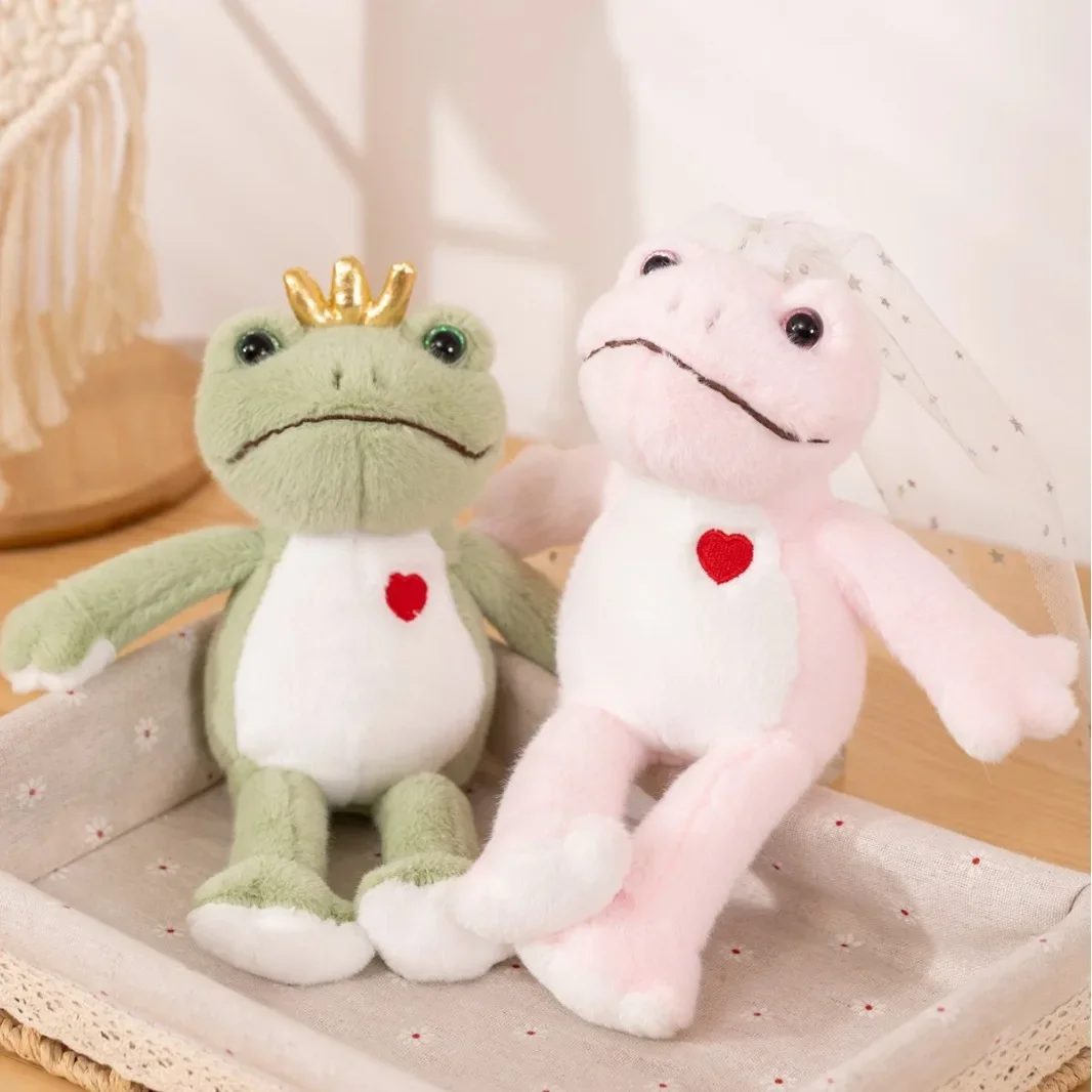 Cute couple little frog plush doll cross-border grab doll frog prince princess wedding children's doll stuffed toy girl holiday