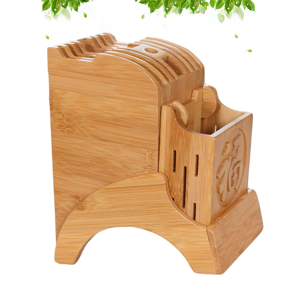 Clean Kitchen Environment Smooth Holder Storage Rack Tool Multifunction Practical Bamboo Wooden Chopstick Neat Slots