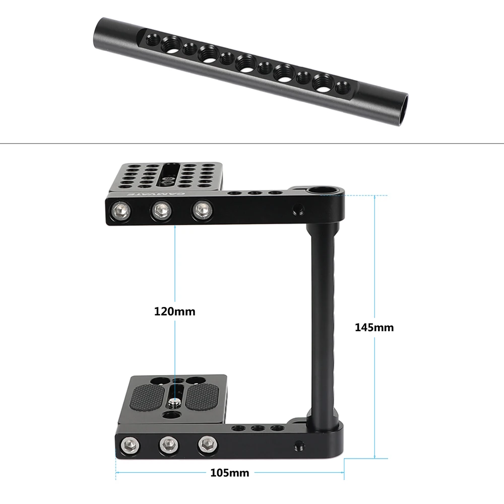 HDRiG Univeral Camera Cage Rig With Cheese Top Hanlde & 15mm Cheese Rod For Canon Nikon Sony Panasonnic GH5,GH4,GH3,GH2.