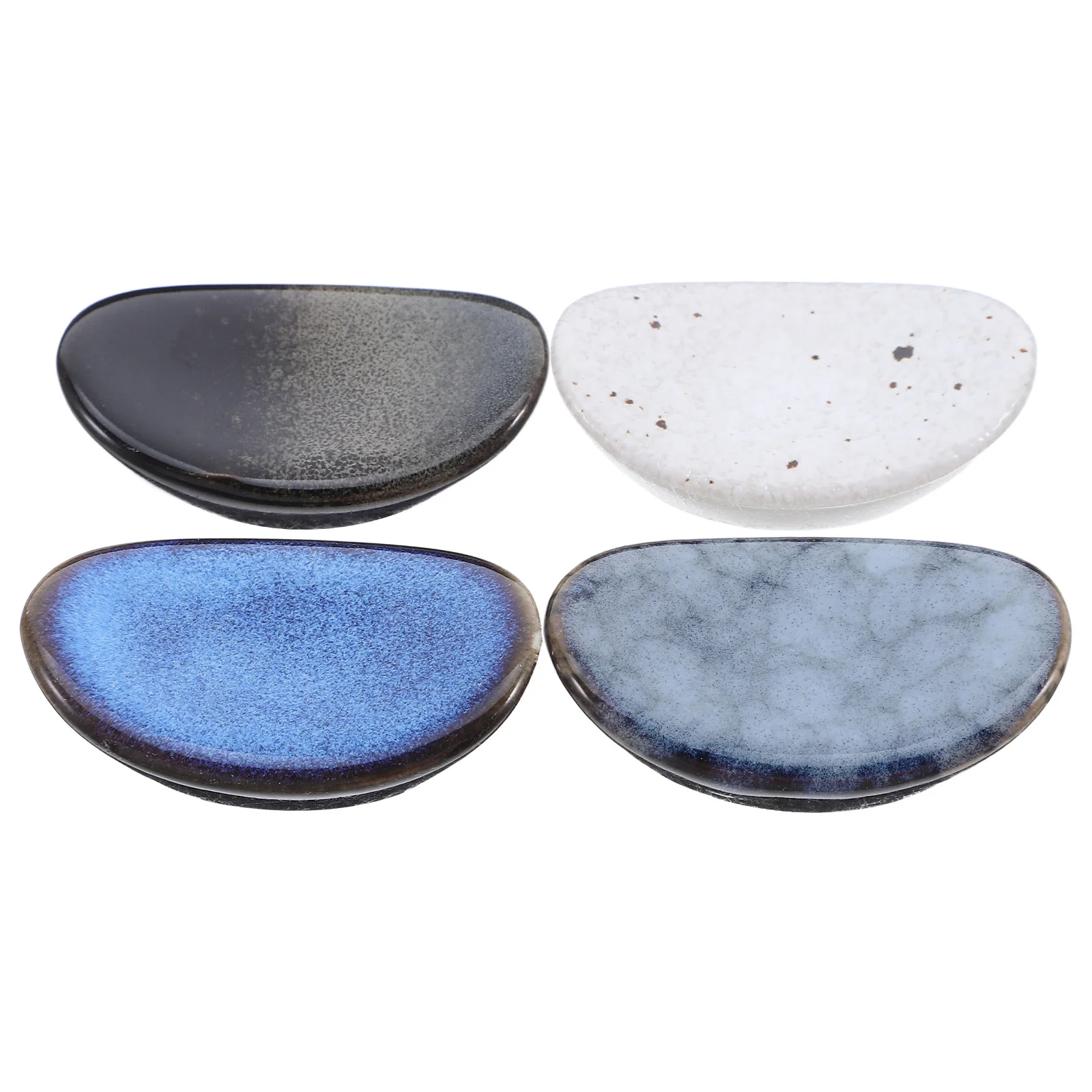 

4Pcs Ceramic Chopstick Holder Japanese Style Ingot Shape Spoon Fork Rest Kitchen Tableware Porcelain Chopstick Rest Set