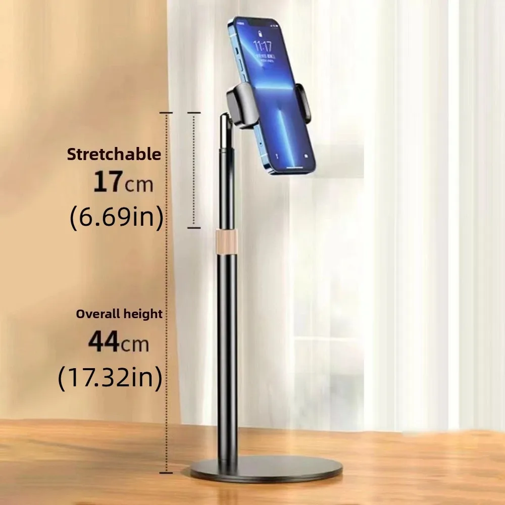 Adjustable Height Telescopic Phone Stand 360° Rotate Portable Desktop Phone Holder Stable Base Universal Mobile Phone Bracket