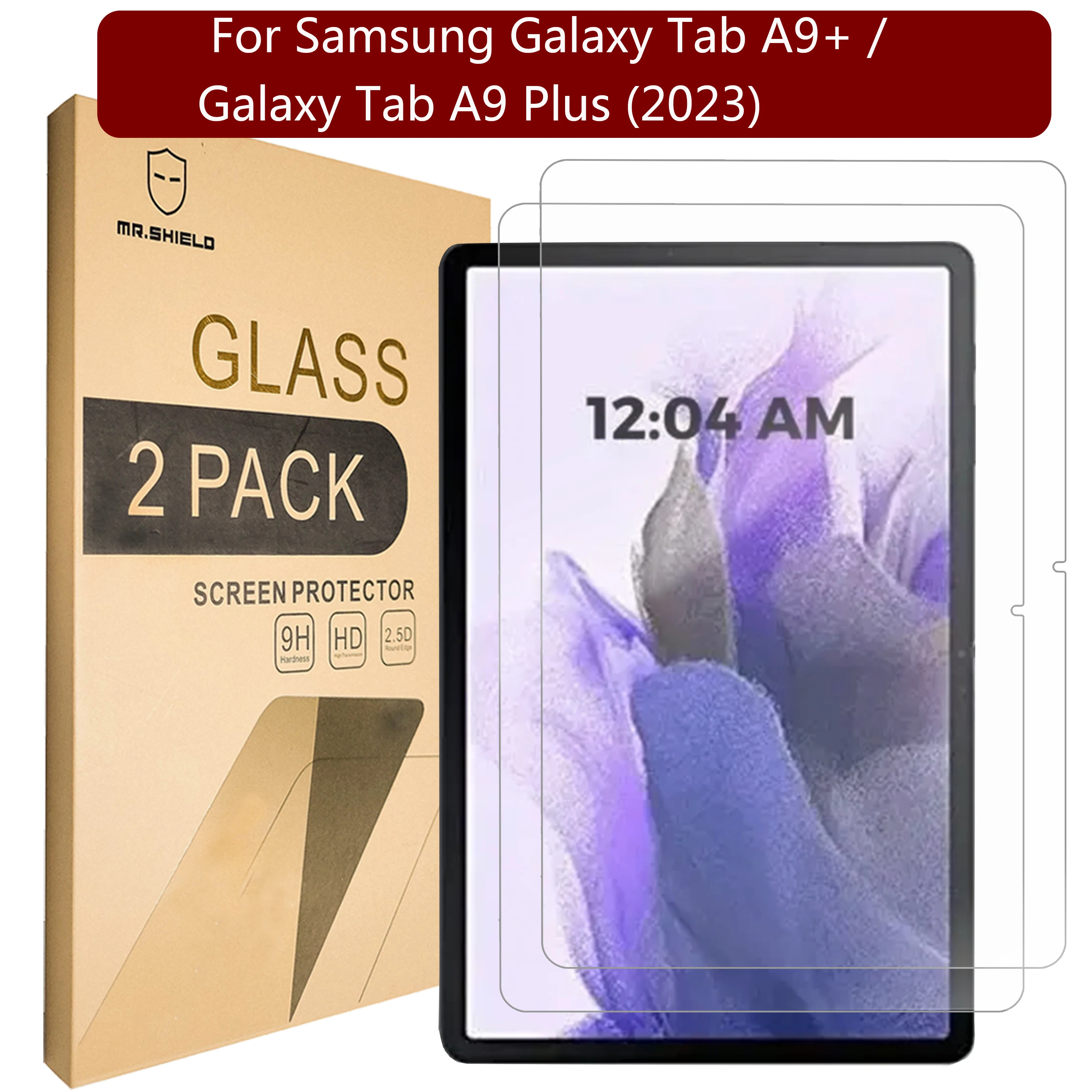 

Mr.Shield [2-PACK] Screen Protector For Samsung Galaxy Tab A9+ / Galaxy Tab A9 Plus (2023) [Tempered Glass] [9H Hardness]