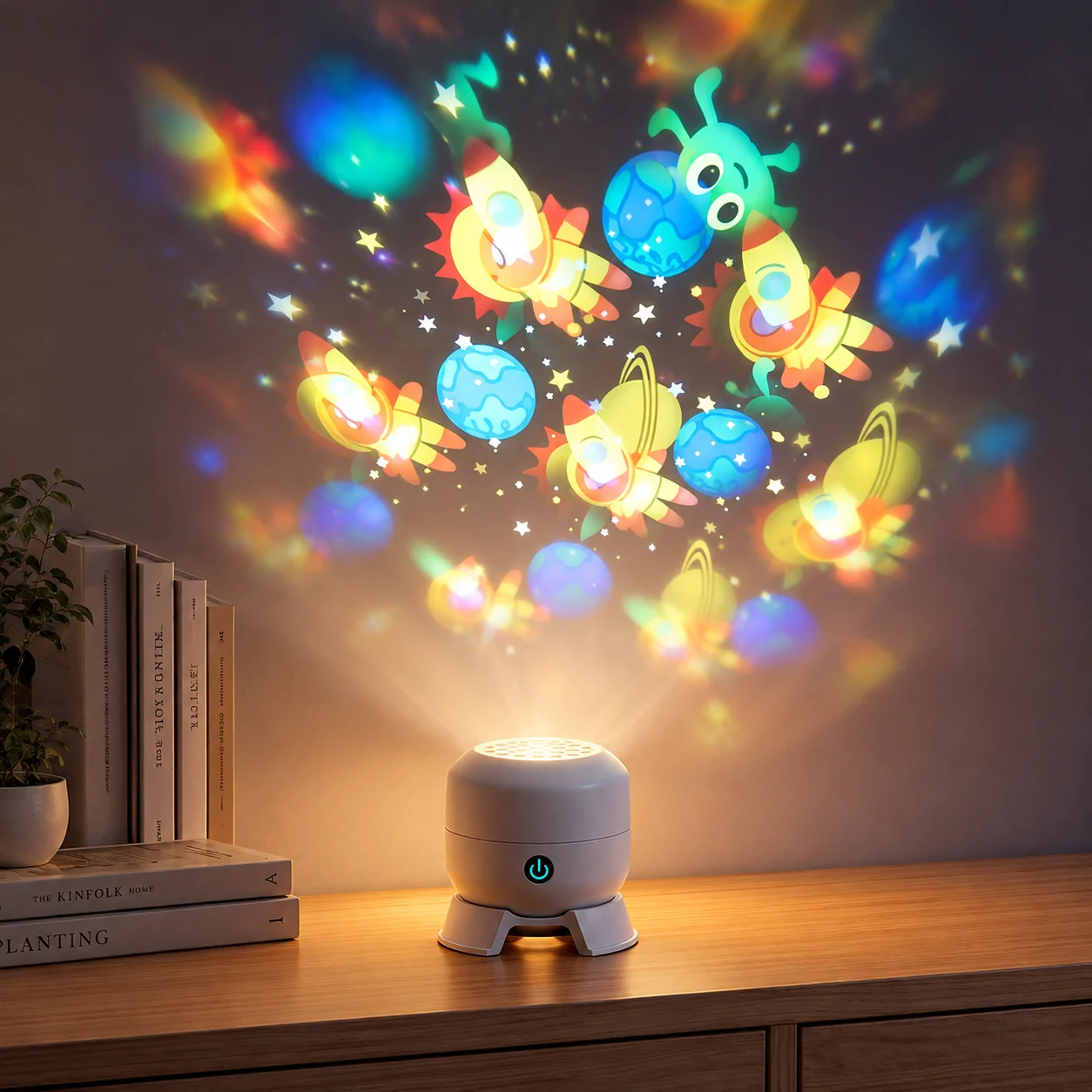 LED Astronaut Series Dynamic Projection 360° Rotating USB Rechargeable Projector Light for Bedroom Holiday Party Christmas Decor