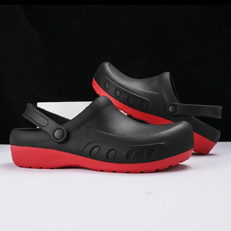 

Men Chef Clogs Men Kitchen Shoes EVA Injection Shoes Anti-slip Outsole Comfortable Garden Clogs Waterproof Sandal Big Size 40-46