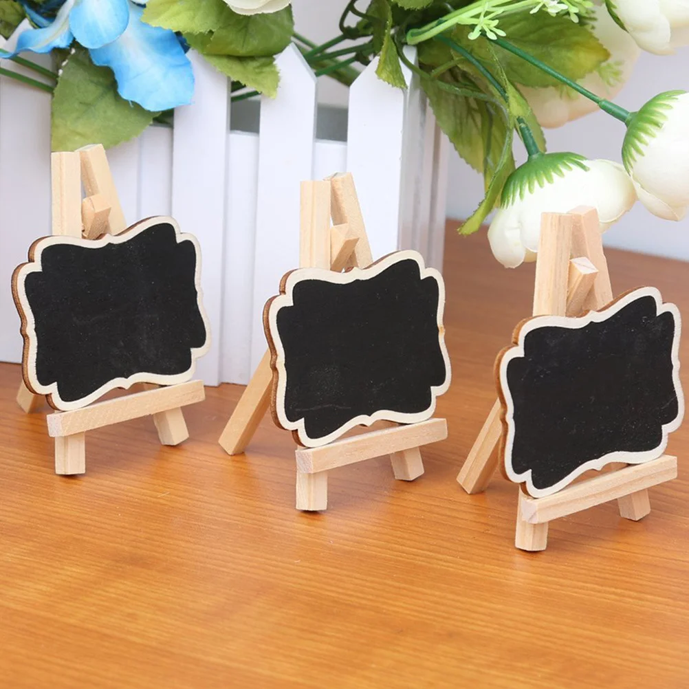 

6Pcs Mini Blackboard Wooden Chalkboards Desktop Ornament Wipe Home Office Decoration Party Weddings Kids Crafts
