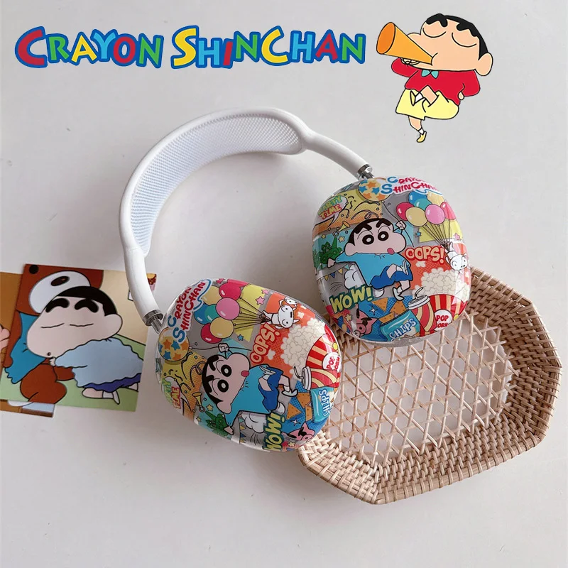 

Crayon Shin-chan Anti-Scratch Transparent Cover For AirPods Max Wireless Shockproof Headphones Case Protective Sleeve Protector