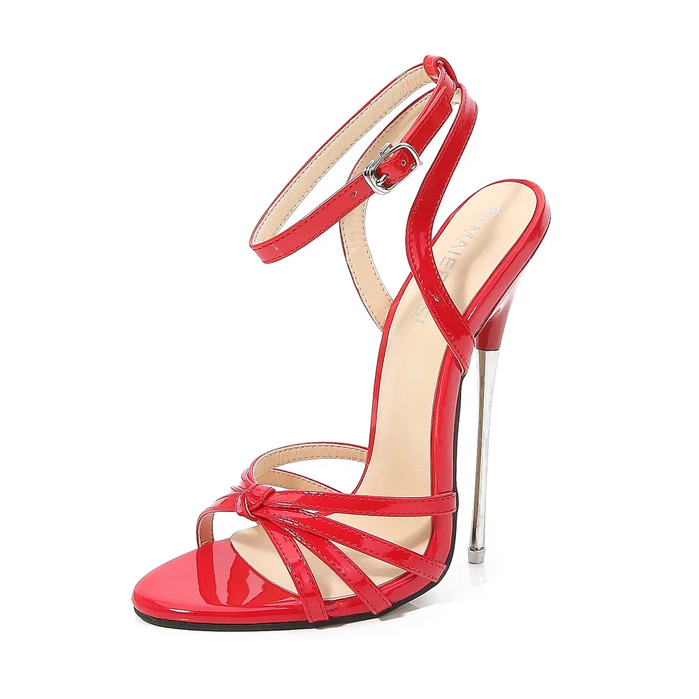 Summer new party sandals 15cm fine high heels open-toe high heels a word buckle with fine heel sexy celebrity high heels