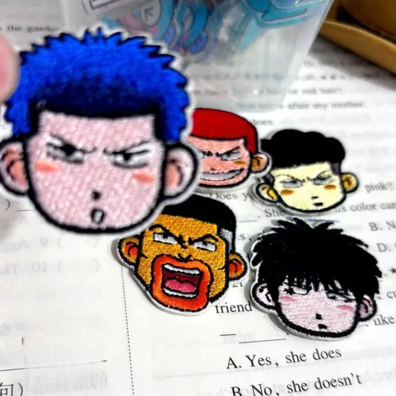 جديد سلام دنك 5 قطعة أنيمي لطيف Xiangbei Wuhu Sakuragi Hanao الكرتون المطرزة الملابس التصحيح التطريز القماش التصحيح بالجملة