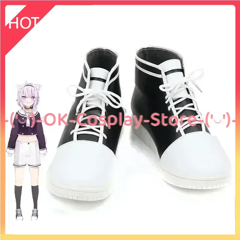 

[Custom Made] Nekomata Okayu Cosplay Shoes PU Leather Shoes Halloween Carnival Boots Vtuber Cosplay Prop
