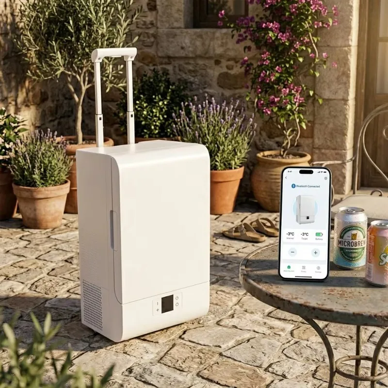 

Car Refrigerator 20L 21QT Dual Zone App Control 12V 24V 100V 240V Power Portable Mobile for Outdoor Activities