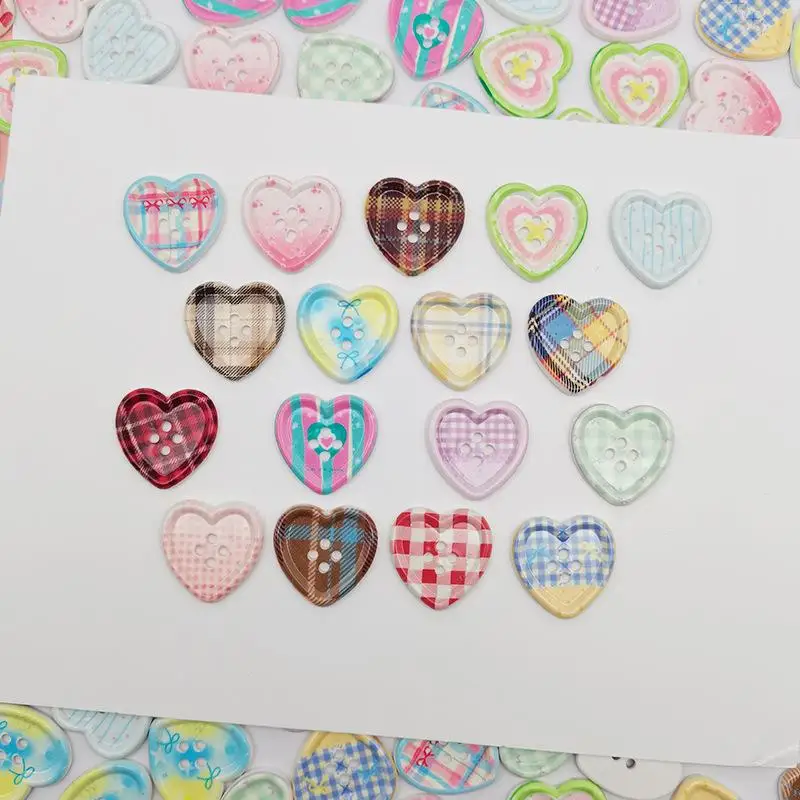 10/20 Stück Herzförmige Knöpfe in verschiedenen Farben mit 4 Löchern zum Nähen von Kleidung, Accessoires, Bastelarbeiten, Scrapbooking, DIY-Bekleidungszubehör – Detail 6
