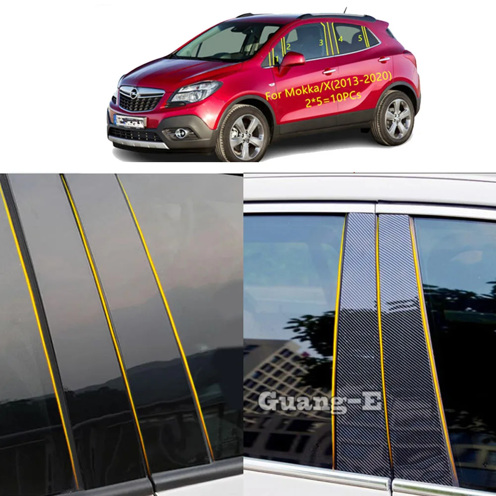 Car PC Material Pillar Post Cover Door Trim Window Molding Sticker For Opel Mokka/X 2013 2014 2015 2016 2017 2018 2019 2020