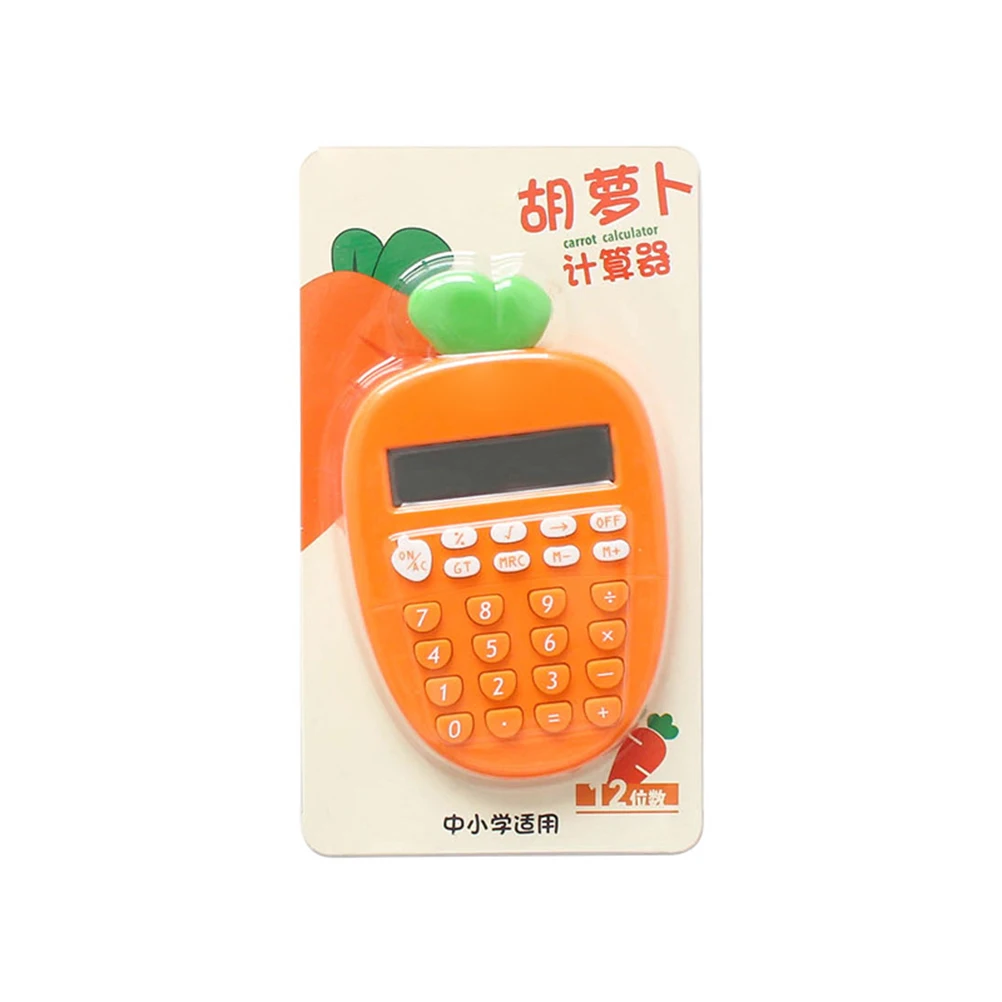 

Cute Carrot 12-bit Display Portable Electronic for Office Mini Size Carrot Shape Calculator Plastic