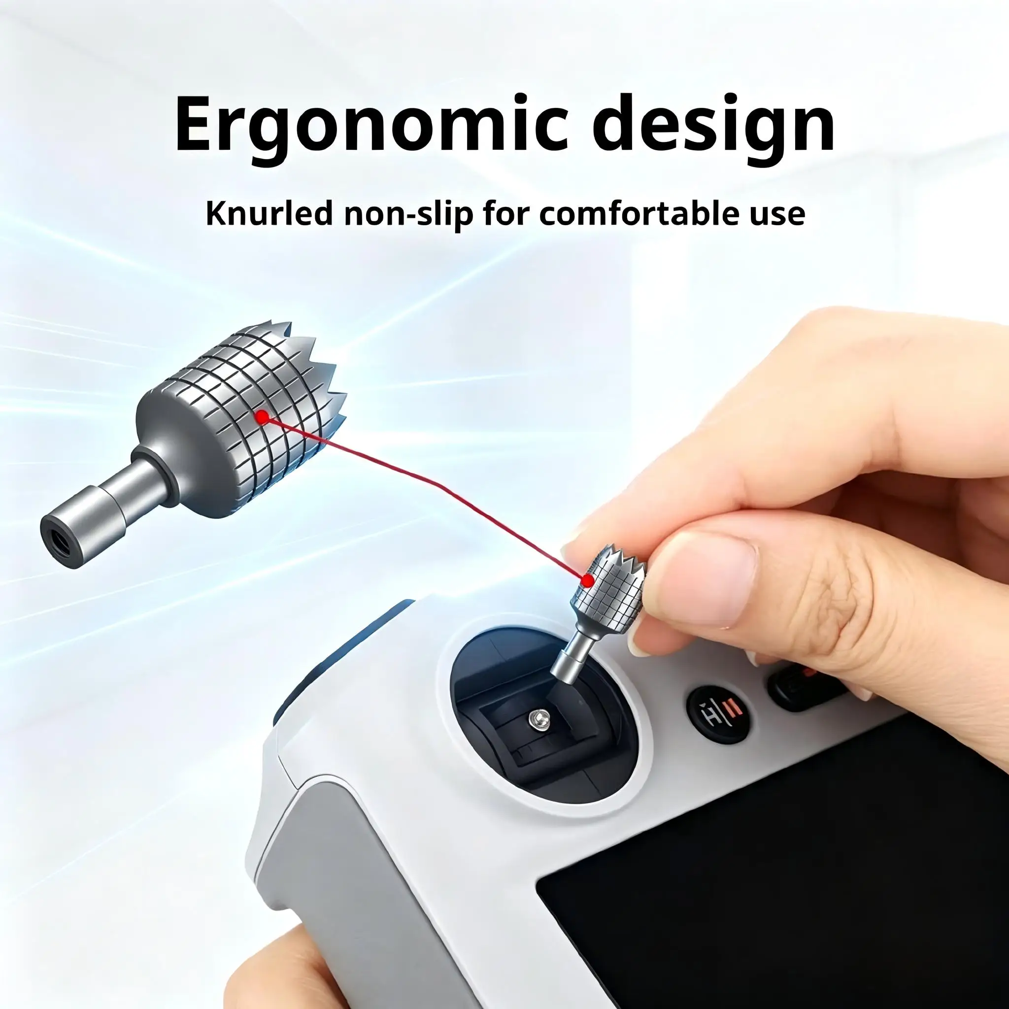 Anti-Slip Thumbsticks for DJI RC, Aluminum Alloy Joystick Caps, Wear-Resistant Drone Remote Controller Non-Slip Accessories