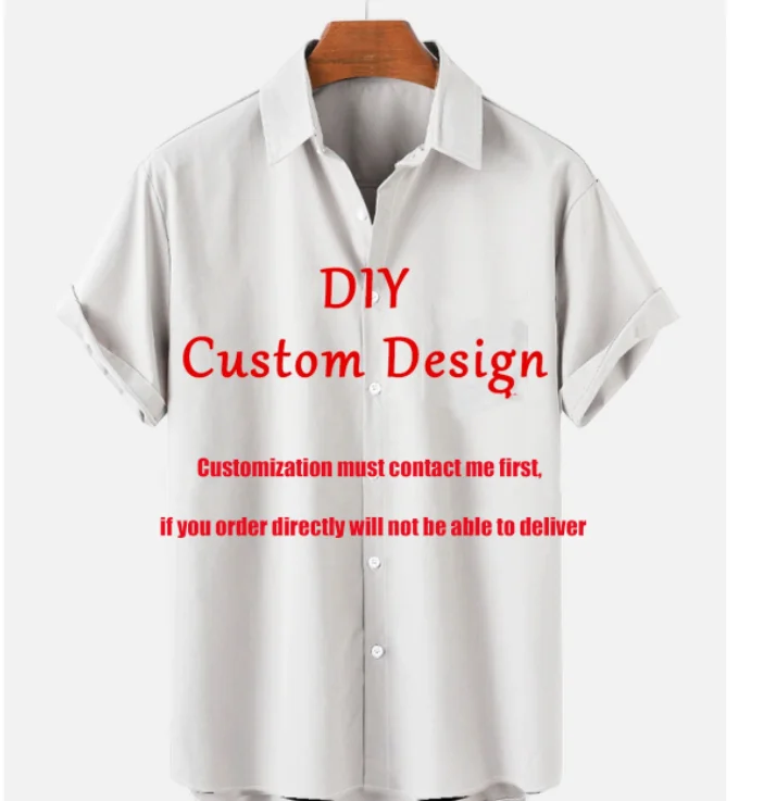 

Customized 3D Printed Leisure Hawaii Shirt Tee DIY Your Own Design Like Photo Or Logo White Shirt Fashion Custom Men's Women Top