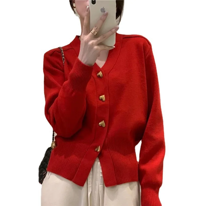 Spring Autumn New Knitted Cardigan Women\'s Sweet Sweater Coat Female Trend