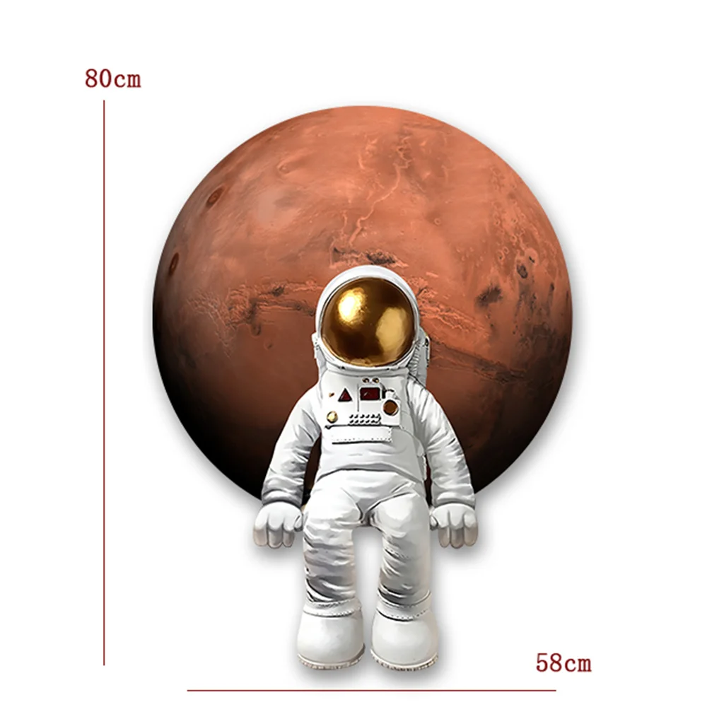 Astronaut Moon Planet Mural Wall Lamp With Plug Wire Kids Living Room Hallway Corridor Nursery Hanging Paintings Night Lights