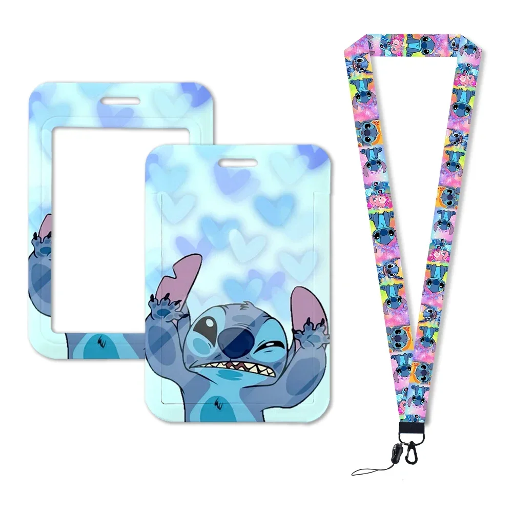 Disney Stitch Lan yards Halsband Lan yards ID Abzeichen halter Schlüssel bund Schlüssel halter hängen Seil Schlüssel ringe Zubehör Geschenke