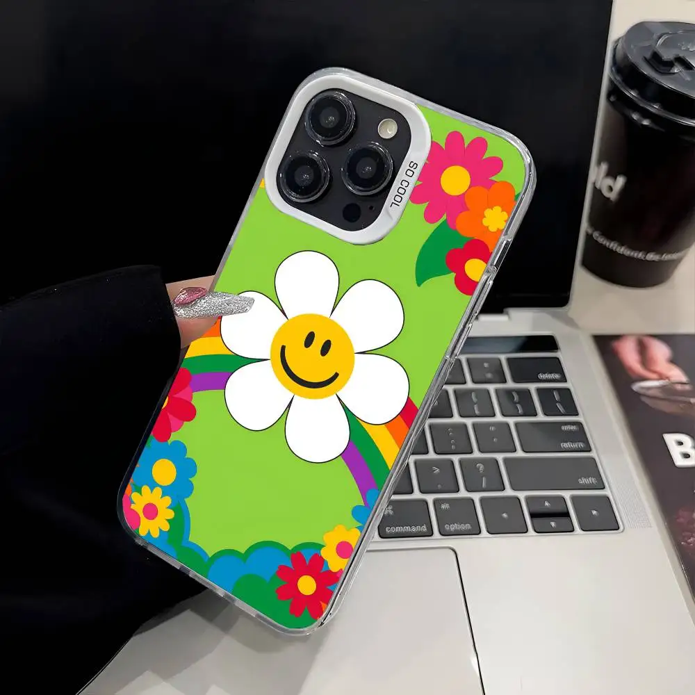 Bloembed w-wiggle w-wiggle Telefoonhoesje IMD Telefoonhoesje voor iPhone 16 15 14 13 12 11 Pro Max Plus Kleur Zilver Cover