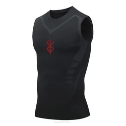 Compression Sleeveless Shirt Men Gym Fitness Basketball Sport Vest Manga Tight Tank Mesh Quick Drying Top Breathable Summer Male