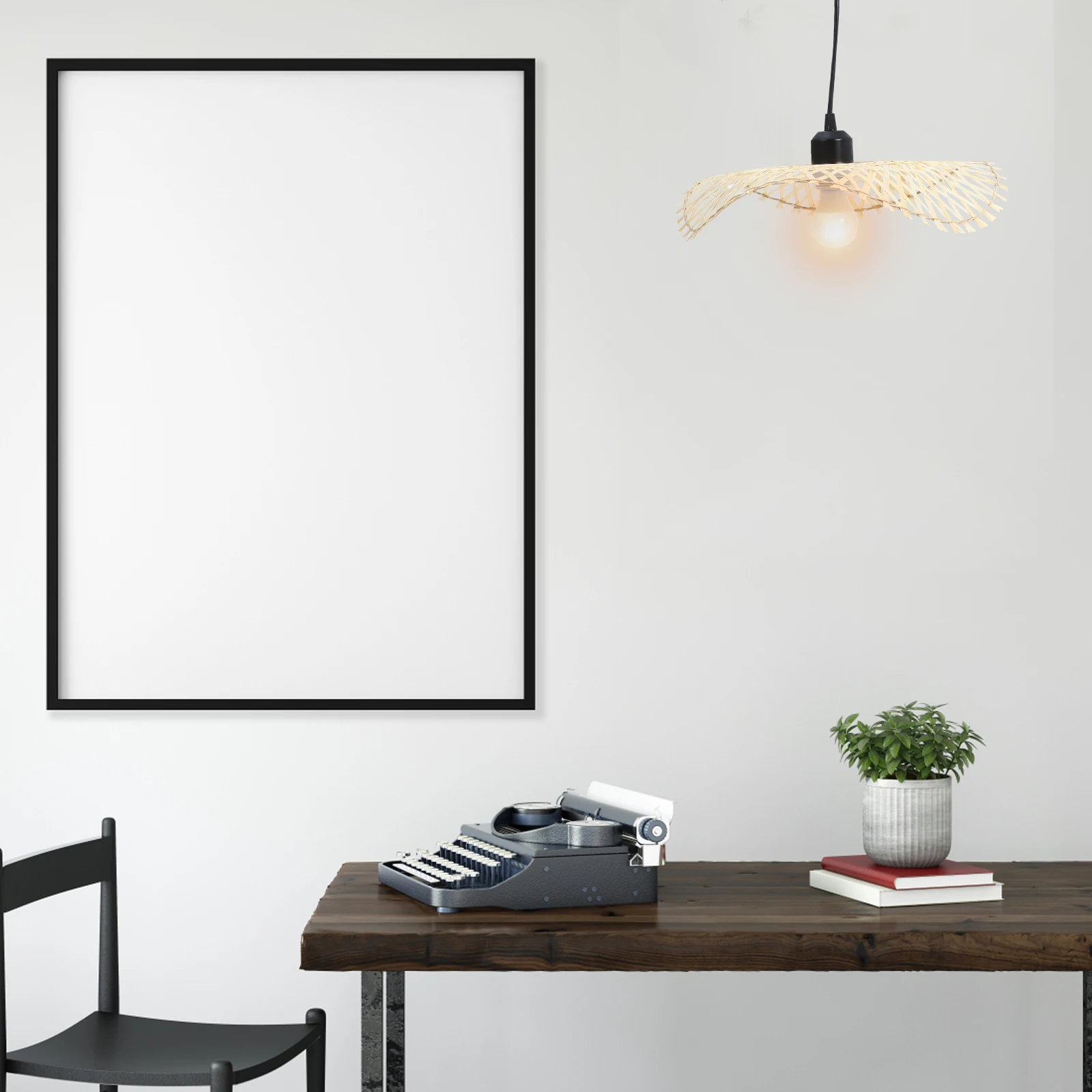 

Rattan Weaving Ceiling Light Creative Hanging Lamp for Home Bar Coffee Shop Indoor Decor Simple Structure Warm Atmosphere