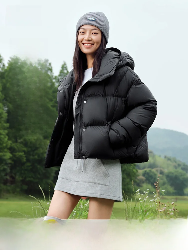 

Snow Flying 2026 Spring New Women's Short Hooded down Jacket Bread Shape Casual Warm Fashion Puff Coat Korean Style Commute