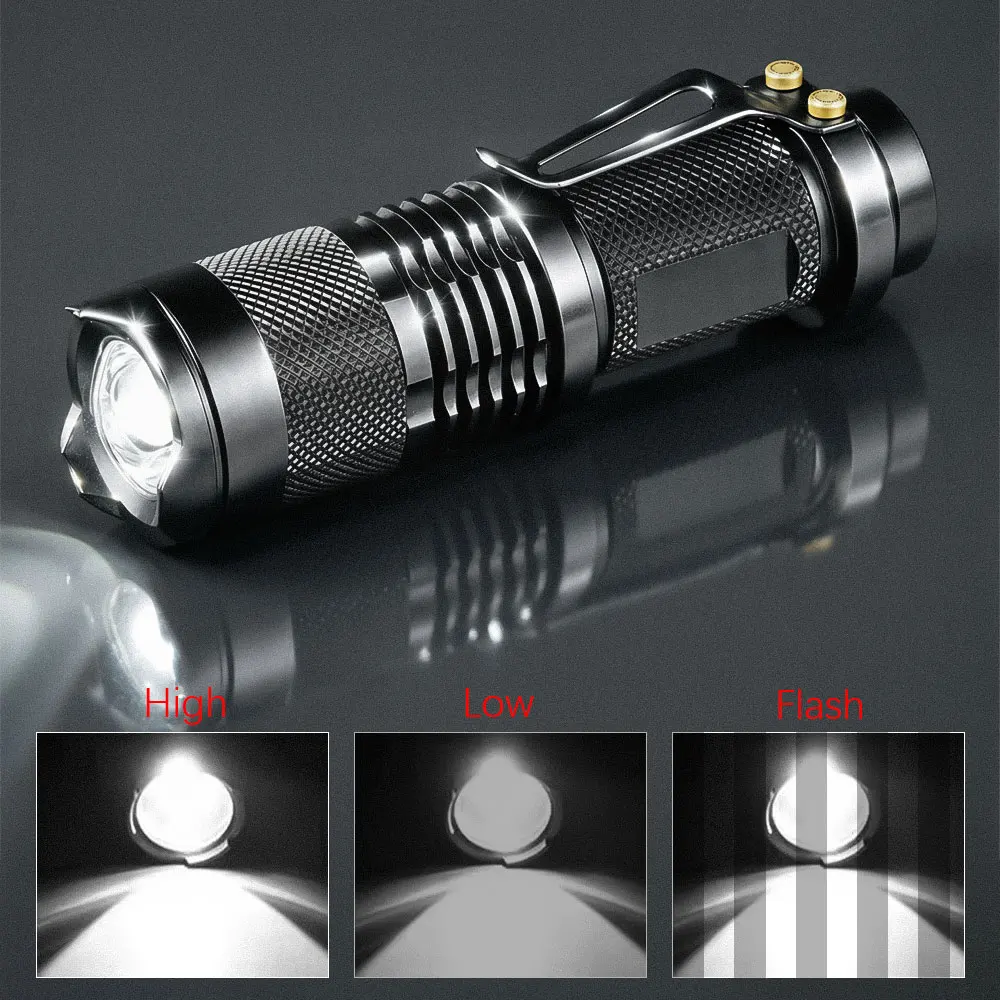 Newest Fishing Flashlights Portable LED Camping Lamps 3-Mode Handheld Powerful LED Torch Light Lanterns Self Defense