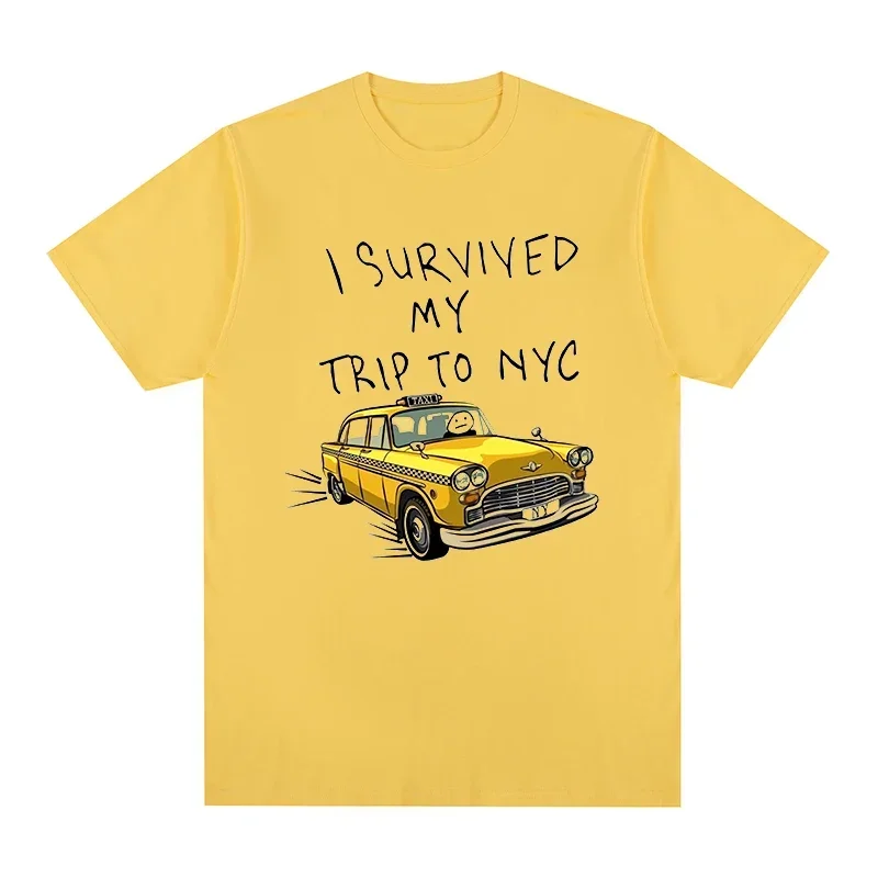 Camiseta de Tom Holland para hombre y mujer, camisa de algodón de I Survived My Trip To NYC, Tops vintage de manga, ropa de anime con cuello redondo