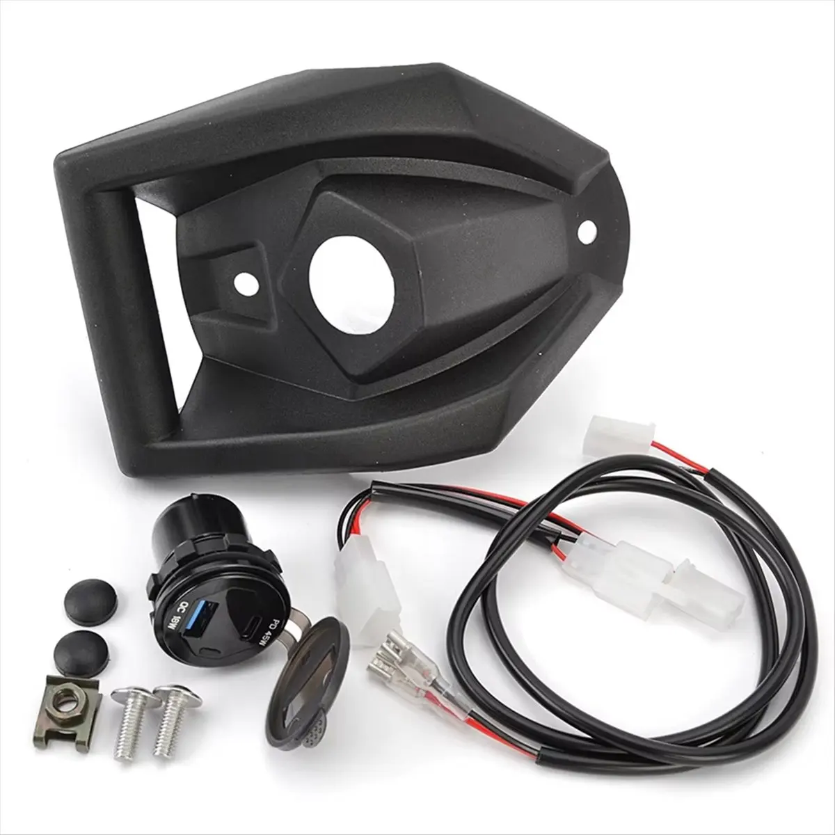 #20T (Black)Motorcycle Phone Navigation Bracket USB Charging Port Holder,Automotive Parts & Accessories