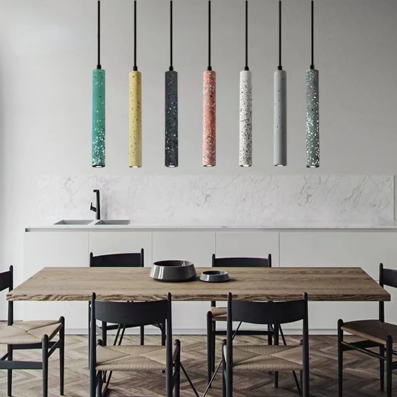 

Nordic Industrial Style Pendant Light Hanging Lamp Modern Cafe Bar Lamp Indoor LED Long Droplight Kitchen Dining Bedroom